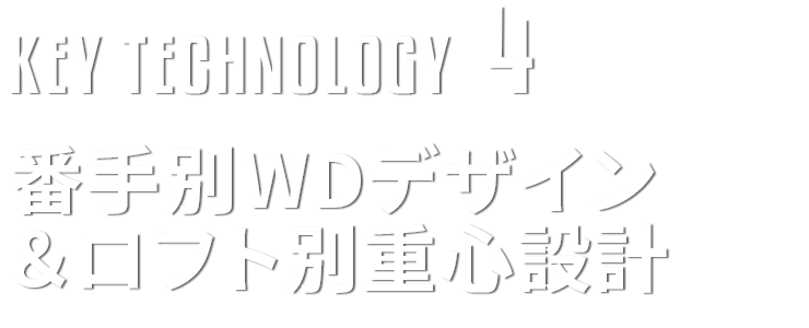 番手別WDデザイン＆ロフト別重心設計
